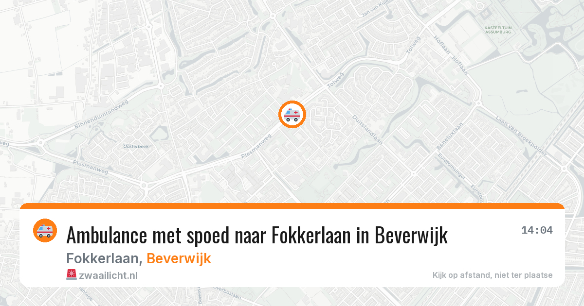 Ambulance met spoed naar Fokkerlaan in Beverwijk — 28 jul 2026