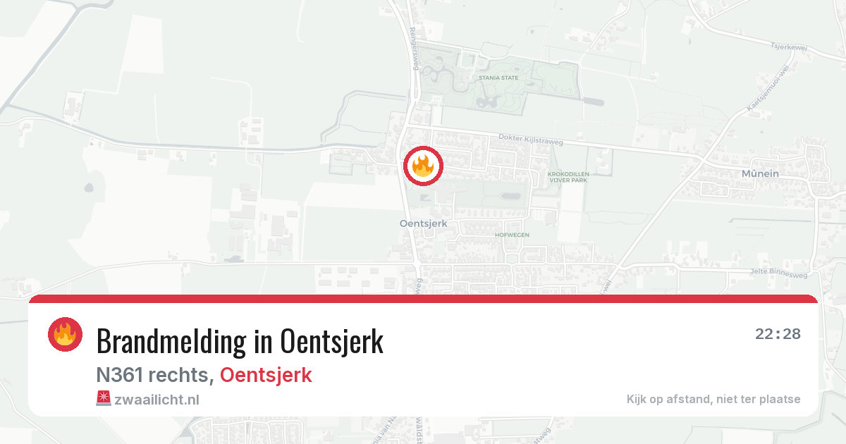 Brandmelding in Oentsjerk — 14 feb 2026