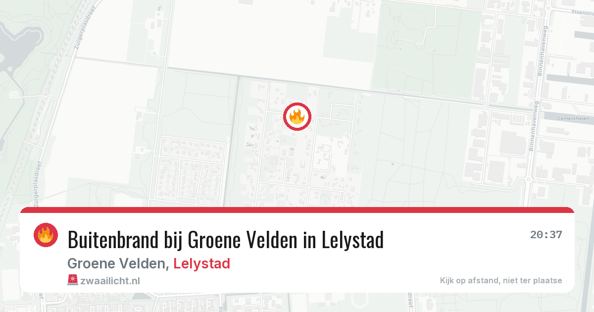 Buitenbrand bij Groene Velden in Lelystad — 7 mei 2026