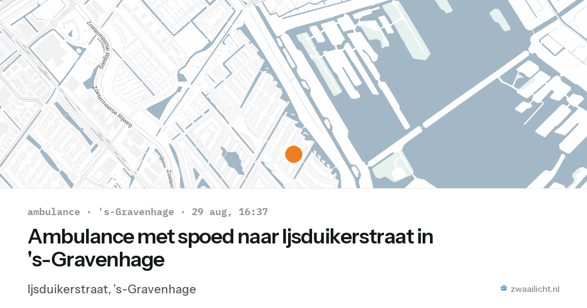 Ambulance met spoed naar Ijsduikerstraat in 's-Gravenhage — 29 aug 2026