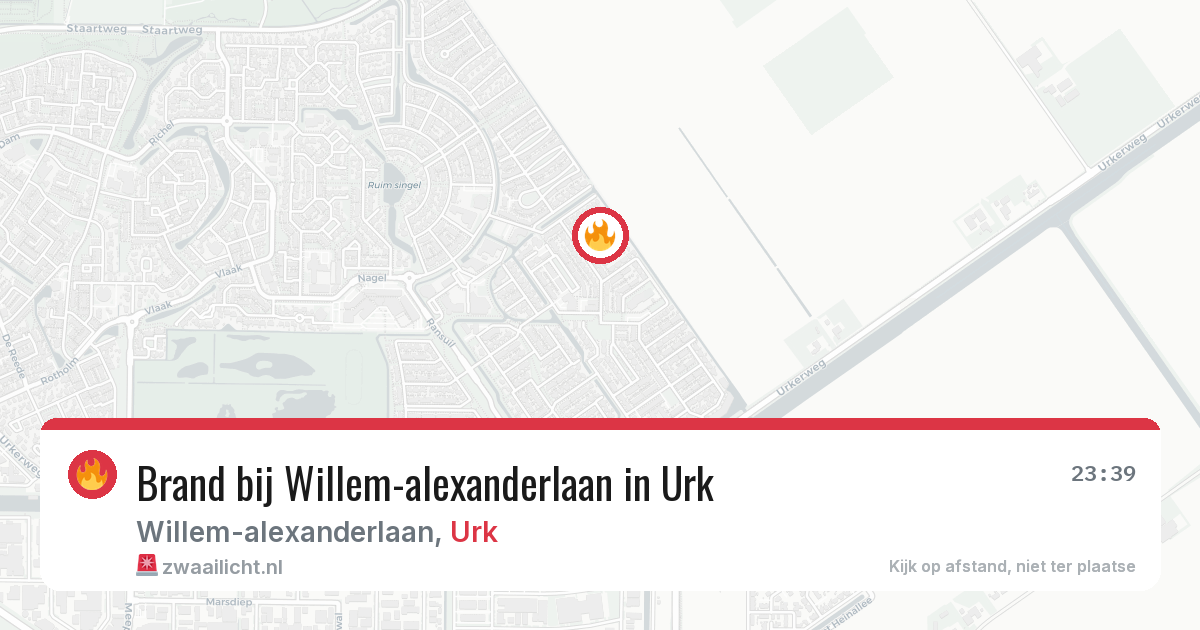 Brand bij Willem-alexanderlaan in Urk — 19 jun 2026