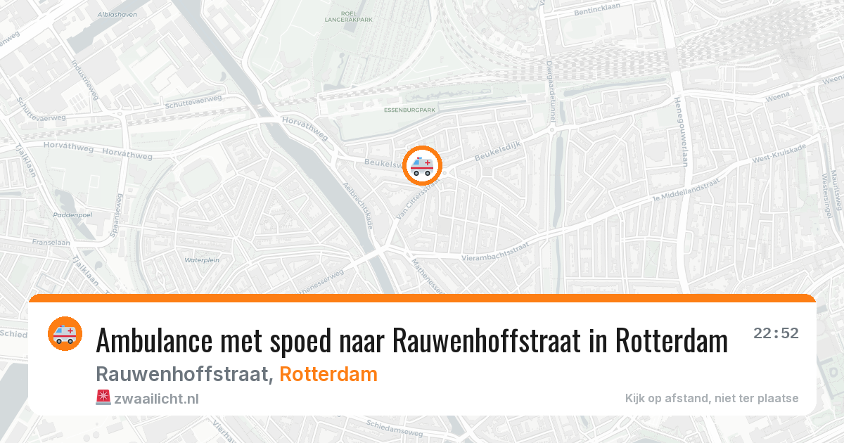 Ambulance met spoed naar Rauwenhoffstraat in Rotterdam — 27 apr 2026