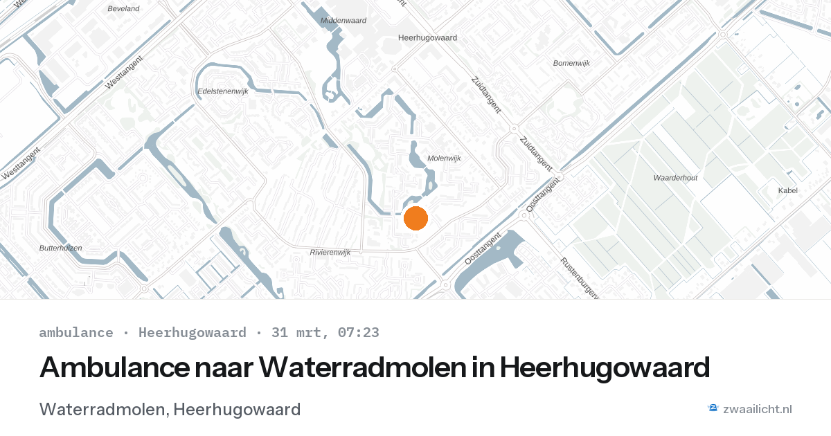 Ambulance naar Waterradmolen in Heerhugowaard — 31 mrt 2026