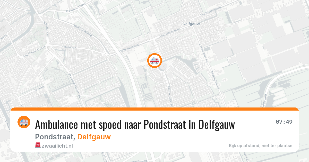 Ambulance met spoed naar Pondstraat in Delfgauw — 3 aug 2026