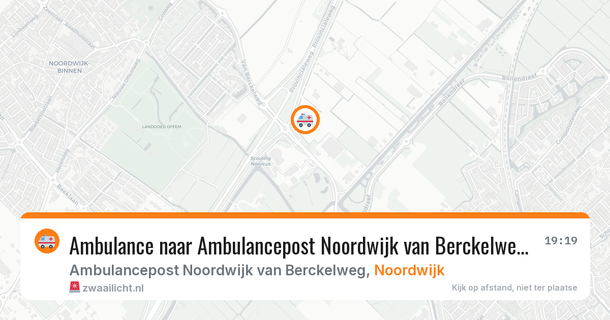 Ambulance naar Ambulancepost Noordwijk van Berckelweg in Noordwijk — 8 feb 2026