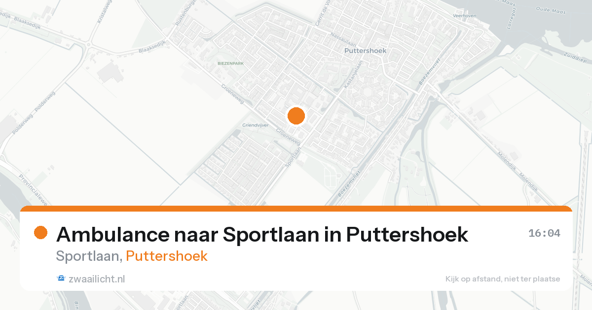 Ambulance naar Sportlaan in Puttershoek — 25 aug 2026