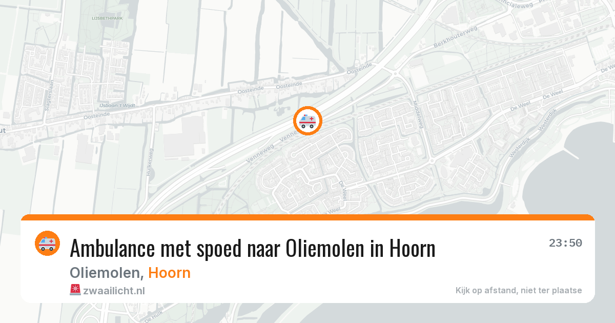 Ambulance met spoed naar Oliemolen in Hoorn — 6 jun 2026
