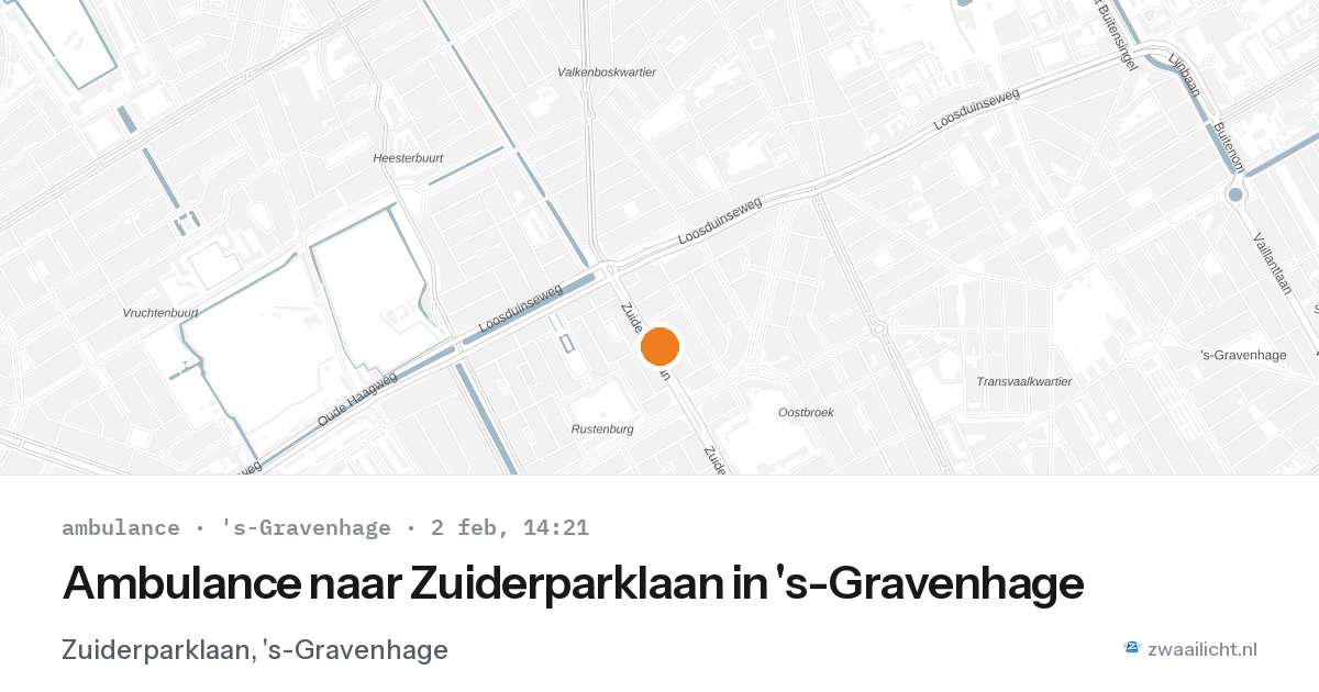 Ambulance naar Zuiderparklaan in 's-Gravenhage — 2 feb 2026