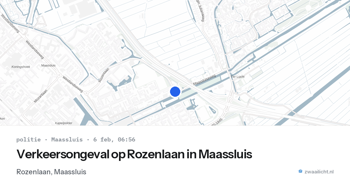 Verkeersongeval op Rozenlaan in Maassluis — 6 feb 2026