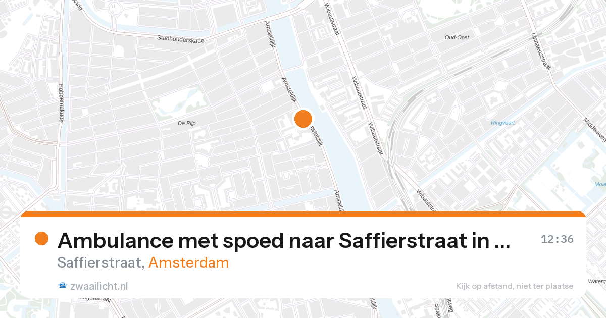 Ambulance met spoed naar Saffierstraat in Amsterdam — 27 aug 2026