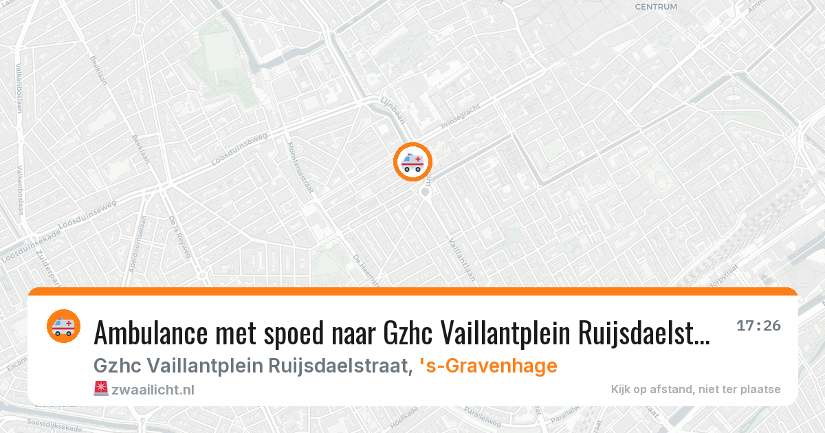 Ambulance met spoed naar Gzhc Vaillantplein Ruijsdaelstraat in 's-Gravenhage — 5 feb 2026