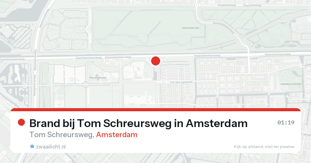 Brand bij Tom Schreursweg in Amsterdam — 31 mei 2026