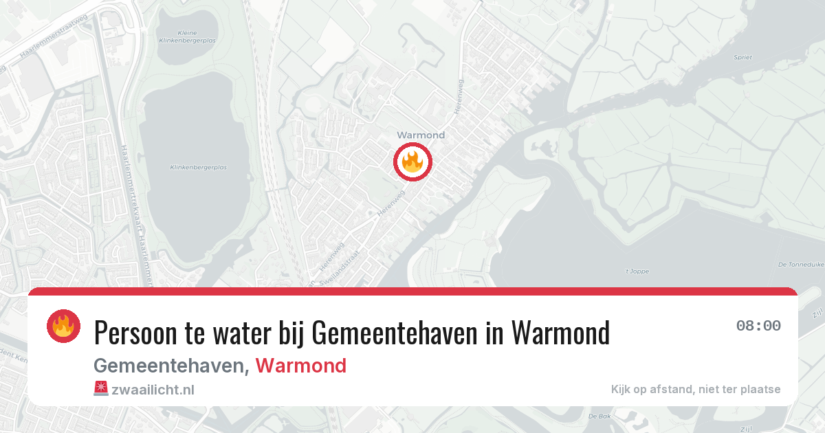 Persoon te water bij Gemeentehaven in Warmond — 11 apr 2026