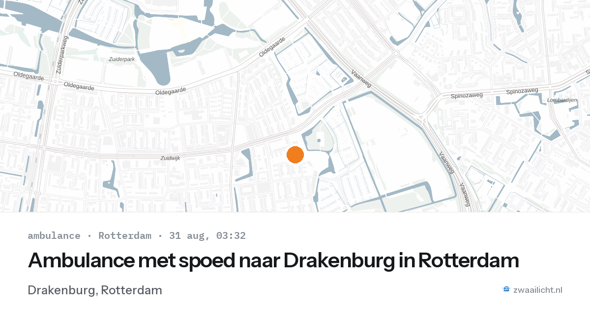Ambulance met spoed naar Drakenburg in Rotterdam — 31 aug 2026