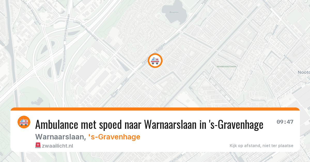 Ambulance met spoed naar Warnaarslaan in 's-Gravenhage — 26 mrt 2026