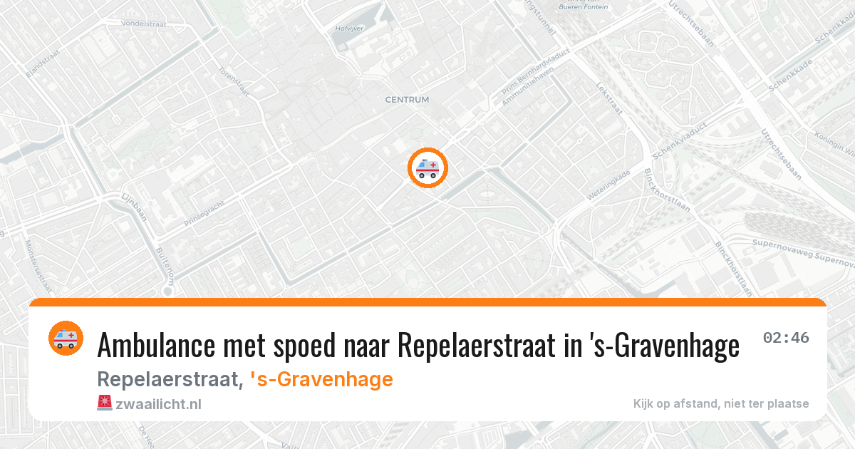 Ambulance met spoed naar Repelaerstraat in 's-Gravenhage — 6 jul 2026