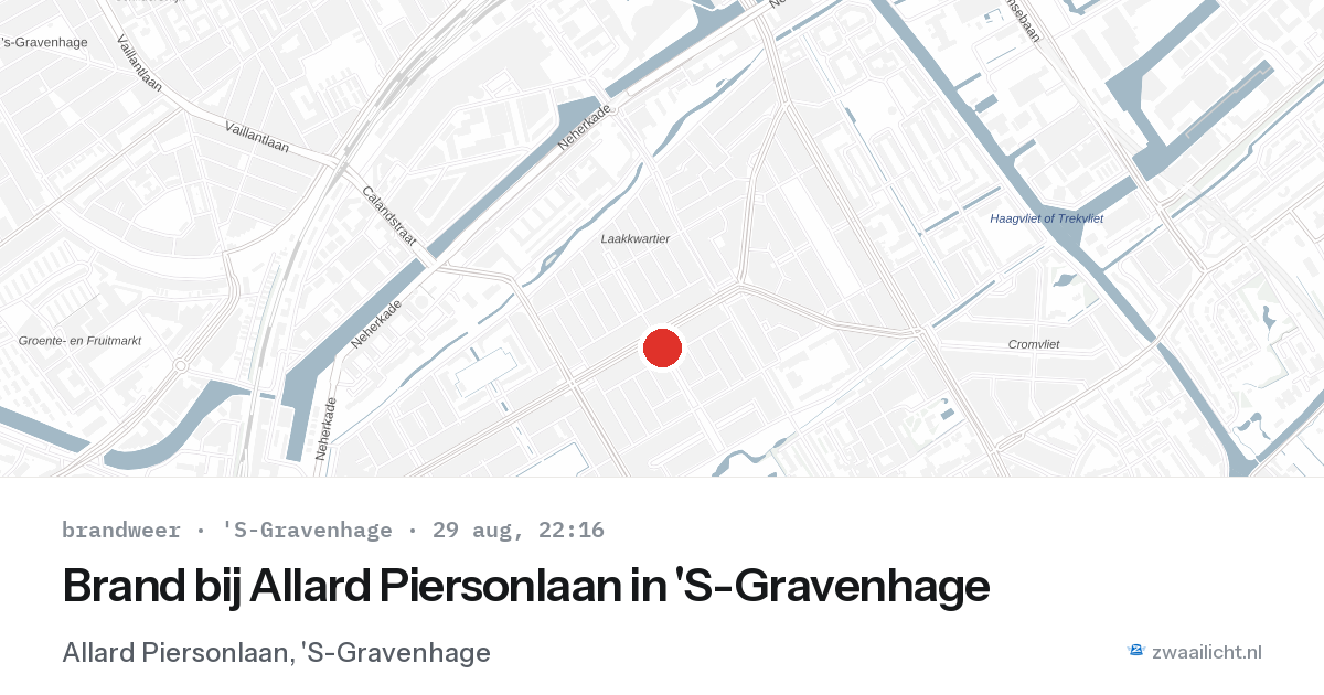 Brand bij Allard Piersonlaan in 'S-Gravenhage — 29 aug 2026