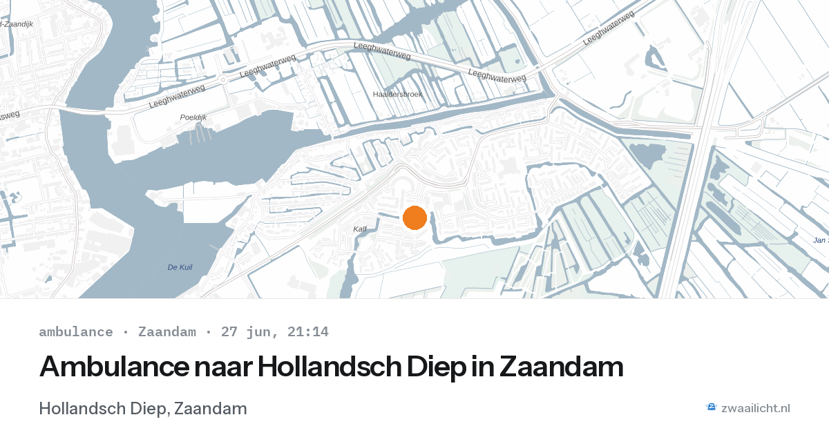 Ambulance naar Hollandsch Diep in Zaandam — 27 jun 2026