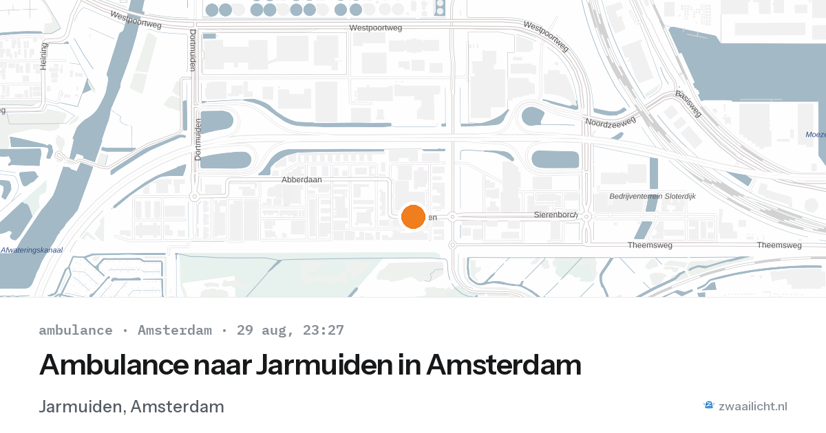 Ambulance naar Jarmuiden in Amsterdam — 29 aug 2026