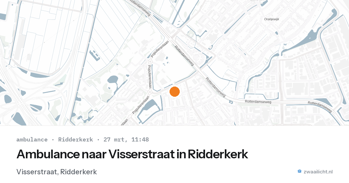 Ambulance naar Visserstraat in Ridderkerk — 27 mrt 2026