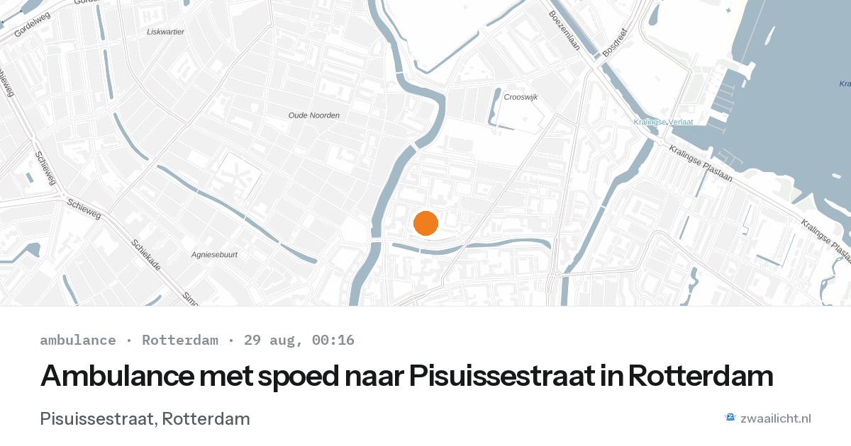 Ambulance met spoed naar Pisuissestraat in Rotterdam — 28 aug 2026