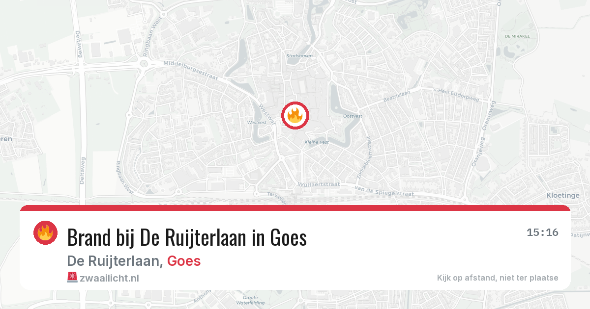 Brand bij De Ruijterlaan in Goes — 23 mei 2026