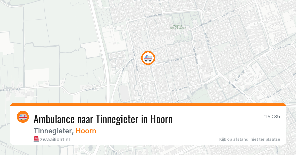 Ambulance naar Tinnegieter in Hoorn — 9 aug 2026