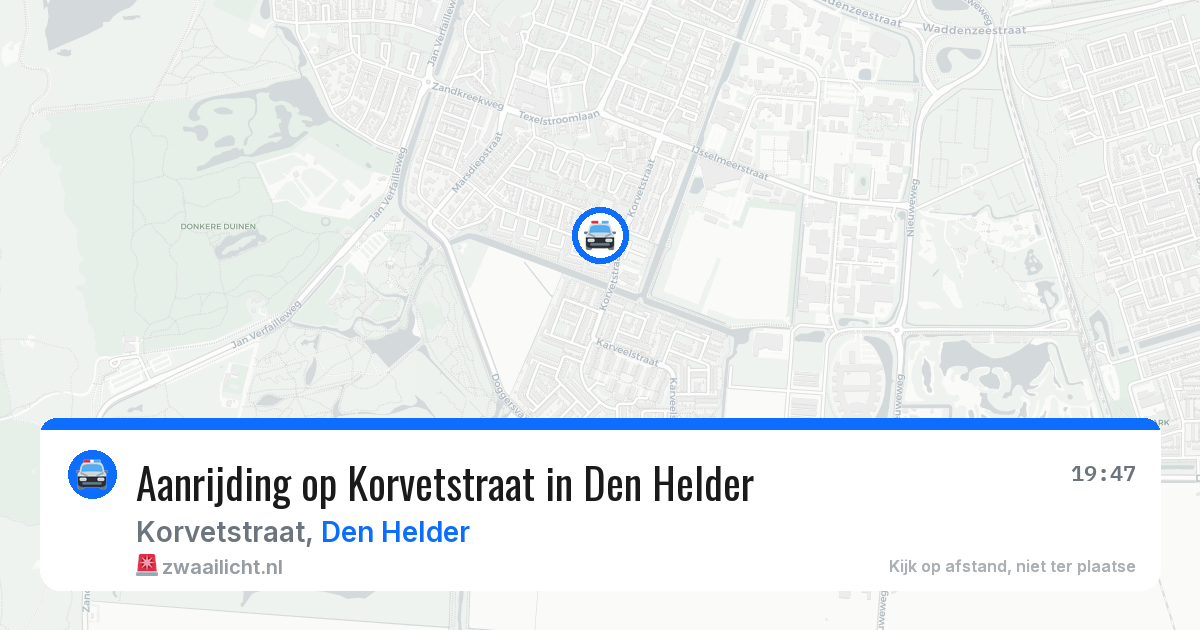Aanrijding op Korvetstraat in Den Helder — 26 jul 2026