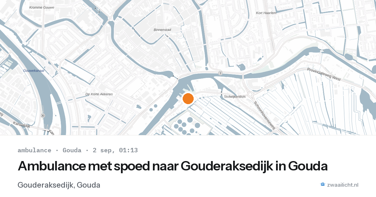 Ambulance met spoed naar Gouderaksedijk in Gouda — 1 sep 2026