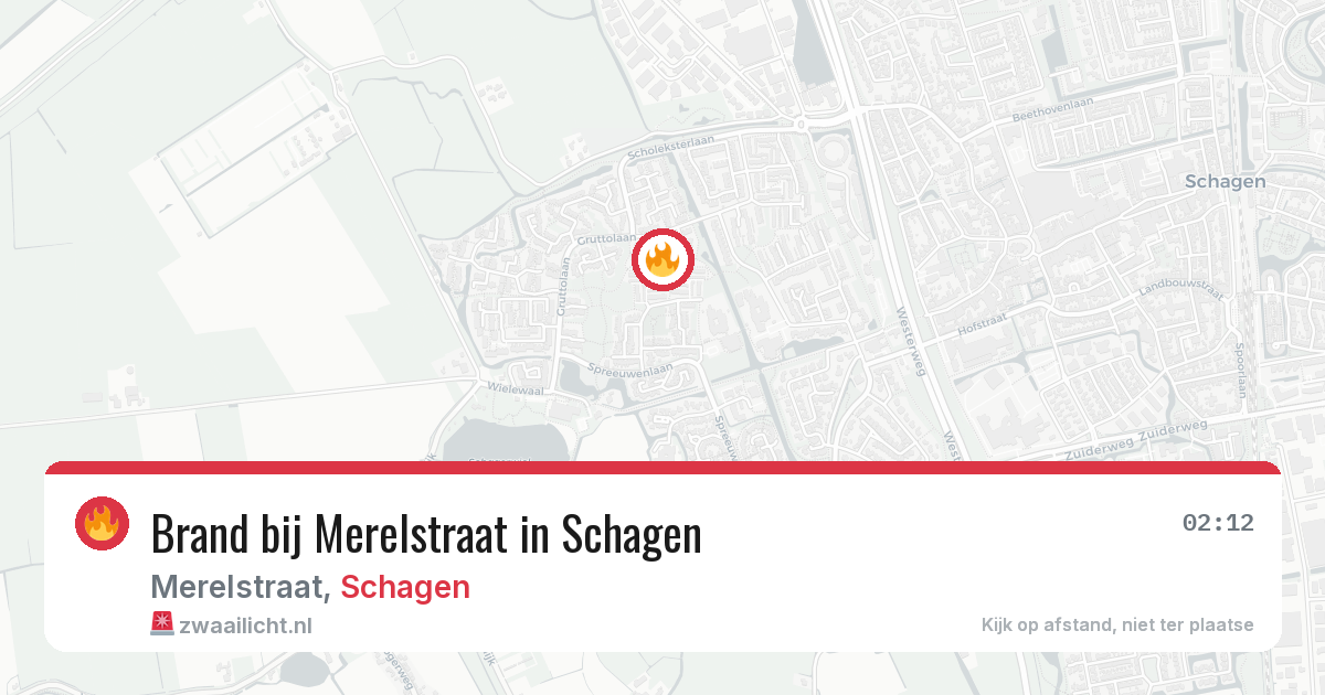 Brand bij Merelstraat in Schagen — 13 mei 2026