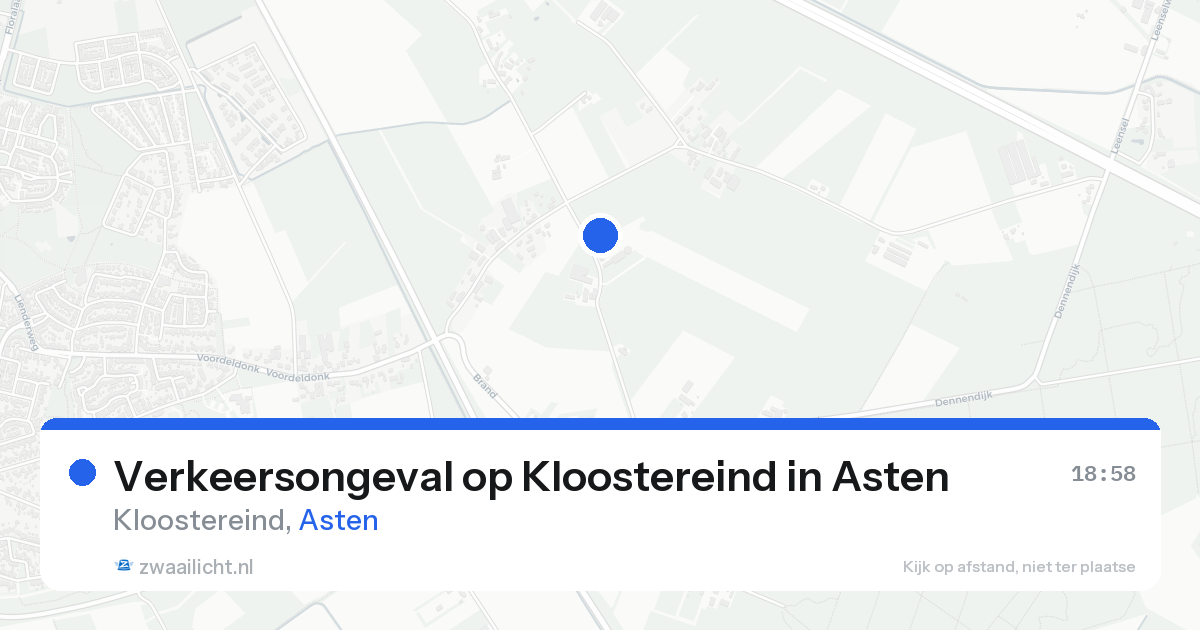 Verkeersongeval op Kloostereind in Asten — 25 aug 2026
