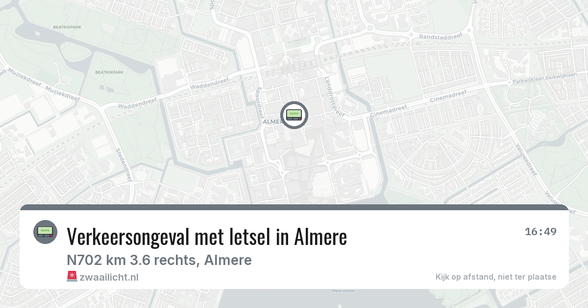 Verkeersongeval met letsel in Almere — 2 mrt 2026