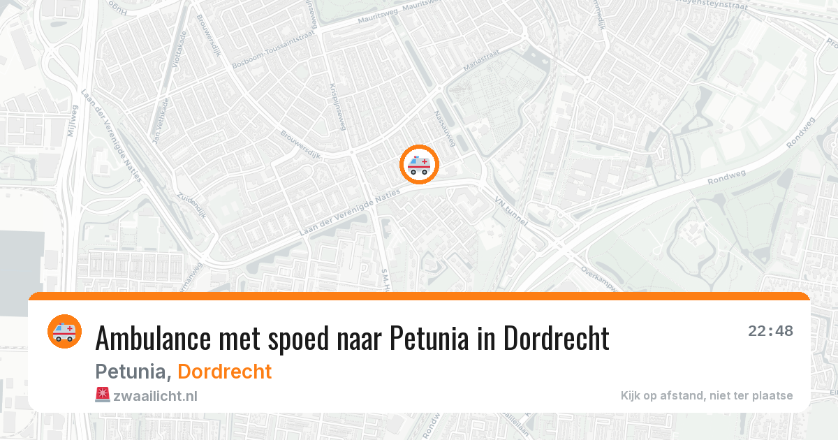 Ambulance met spoed naar Petunia in Dordrecht — 2 aug 2026
