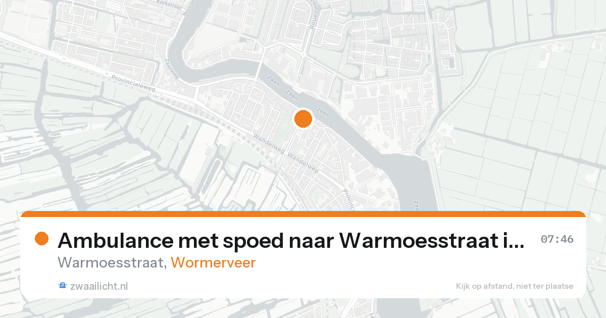 Ambulance met spoed naar Warmoesstraat in Wormerveer — 23 aug 2026