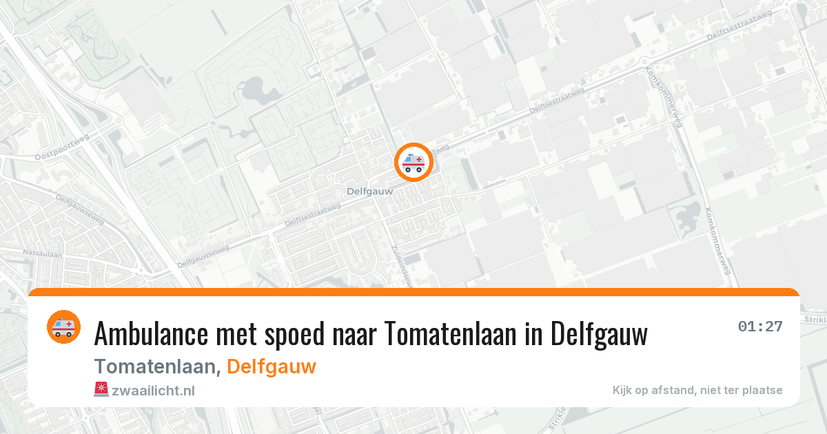 Ambulance met spoed naar Tomatenlaan in Delfgauw — 15 feb 2026