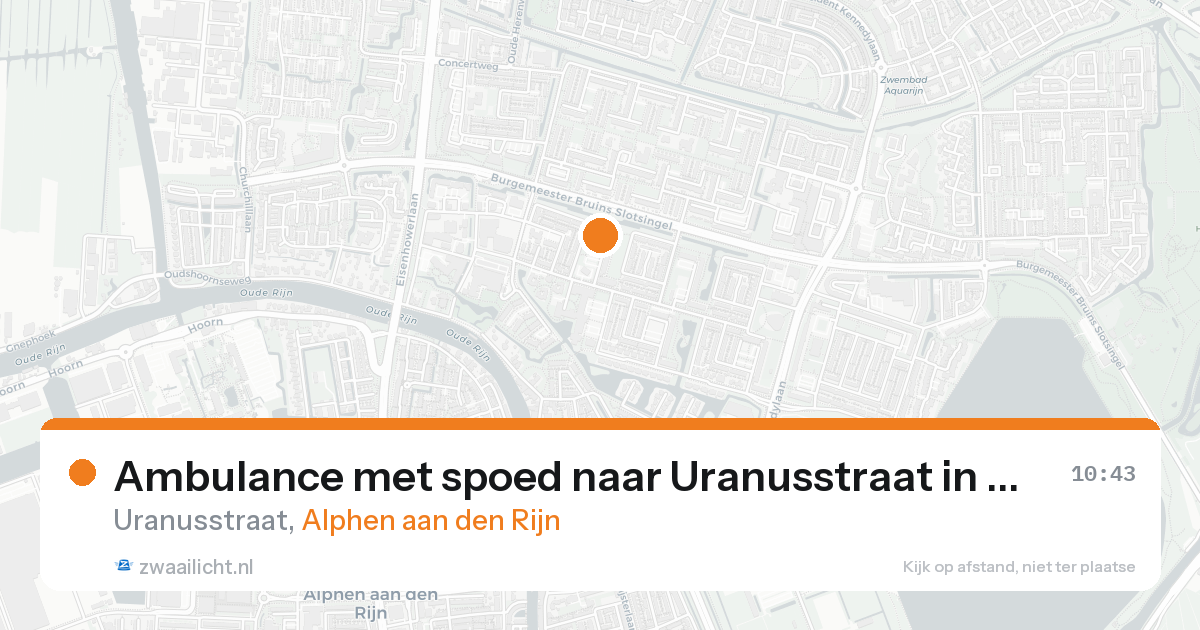 Ambulance met spoed naar Uranusstraat in Alphen aan den Rijn — 24 aug 2026