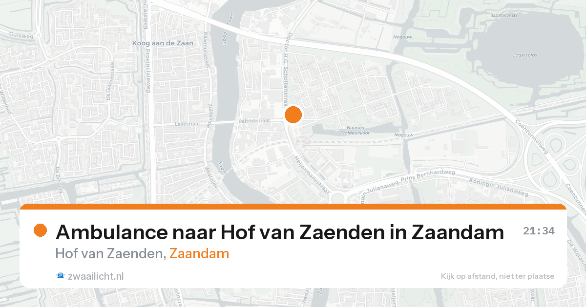 Ambulance naar Hof van Zaenden in Zaandam — 7 jun 2026