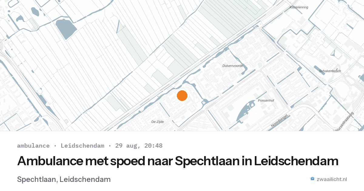 Ambulance met spoed naar Spechtlaan in Leidschendam — 29 aug 2026