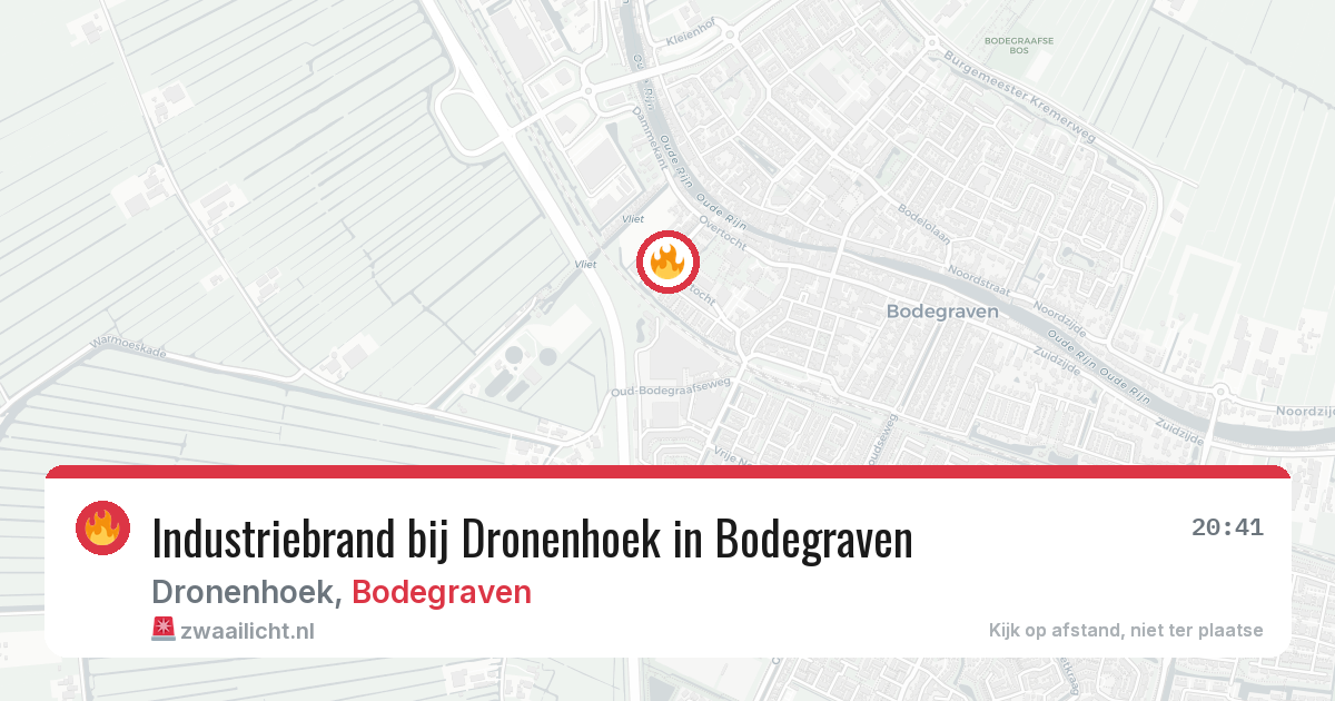 Industriebrand bij Dronenhoek in Bodegraven — 22 apr 2026