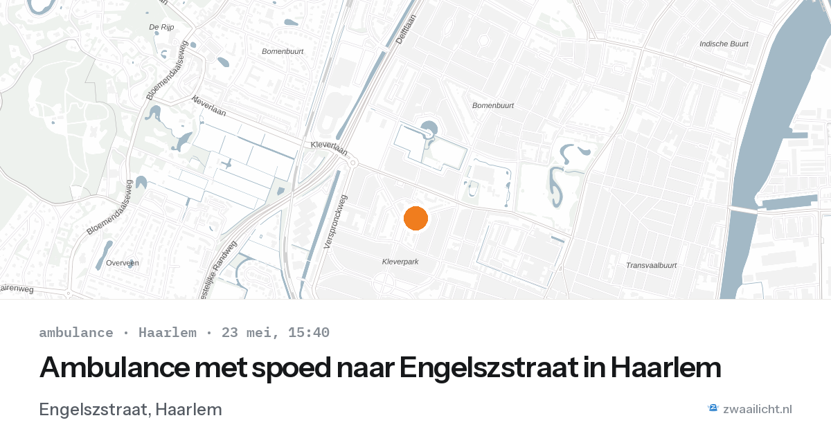 Ambulance met spoed naar Engelszstraat in Haarlem — 23 mei 2026