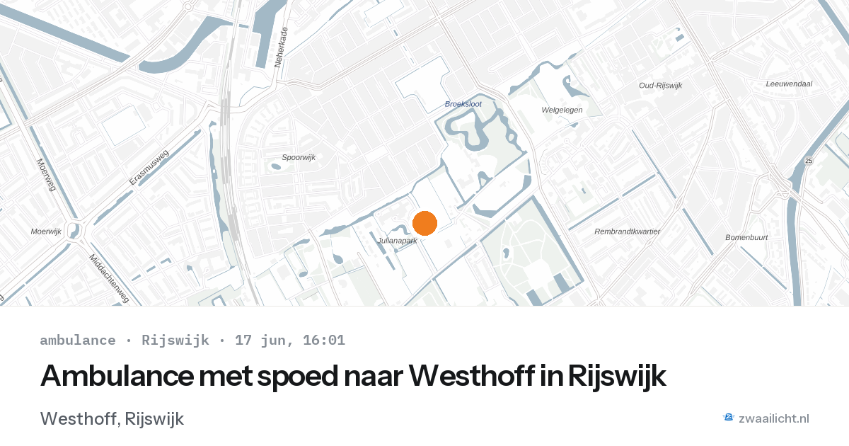 Ambulance met spoed naar Westhoff in Rijswijk — 17 jun 2026