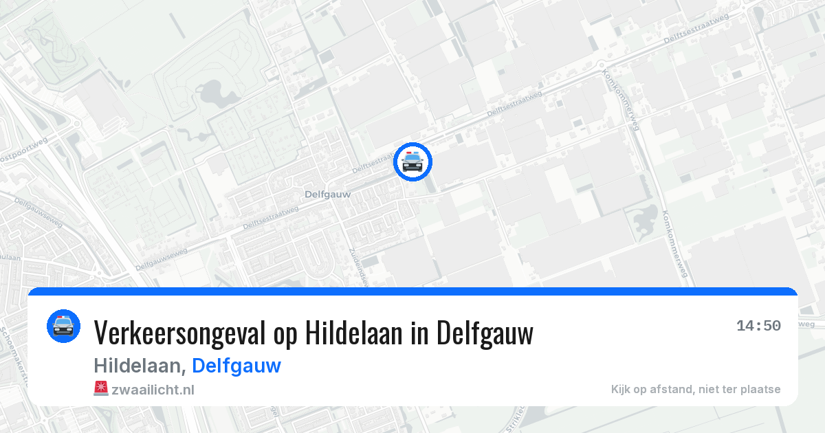 Verkeersongeval op Hildelaan in Delfgauw — 31 jul 2026