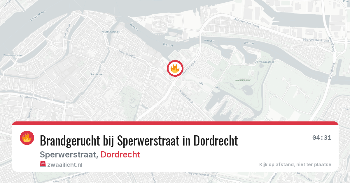 Brandgerucht bij Sperwerstraat in Dordrecht — 9 jun 2026