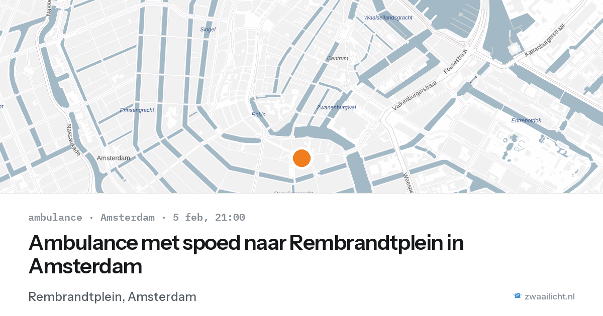Ambulance met spoed naar Rembrandtplein in Amsterdam — 5 feb 2026
