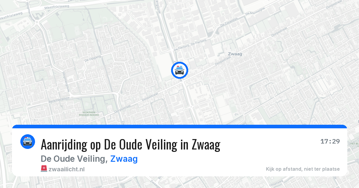 Aanrijding op De Oude Veiling in Zwaag — 3 apr 2026
