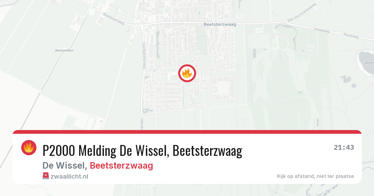 P2000 Melding De Wissel, Beetsterzwaag — 7 aug 2026