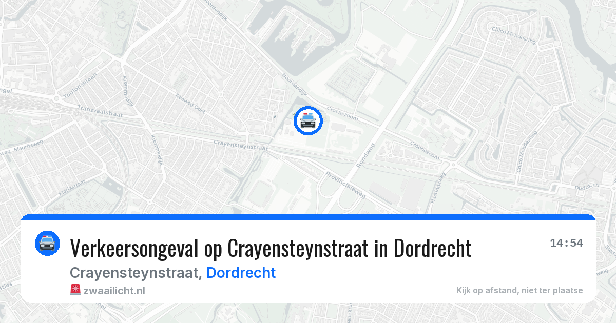 Verkeersongeval op Crayensteynstraat in Dordrecht — 5 jul 2026