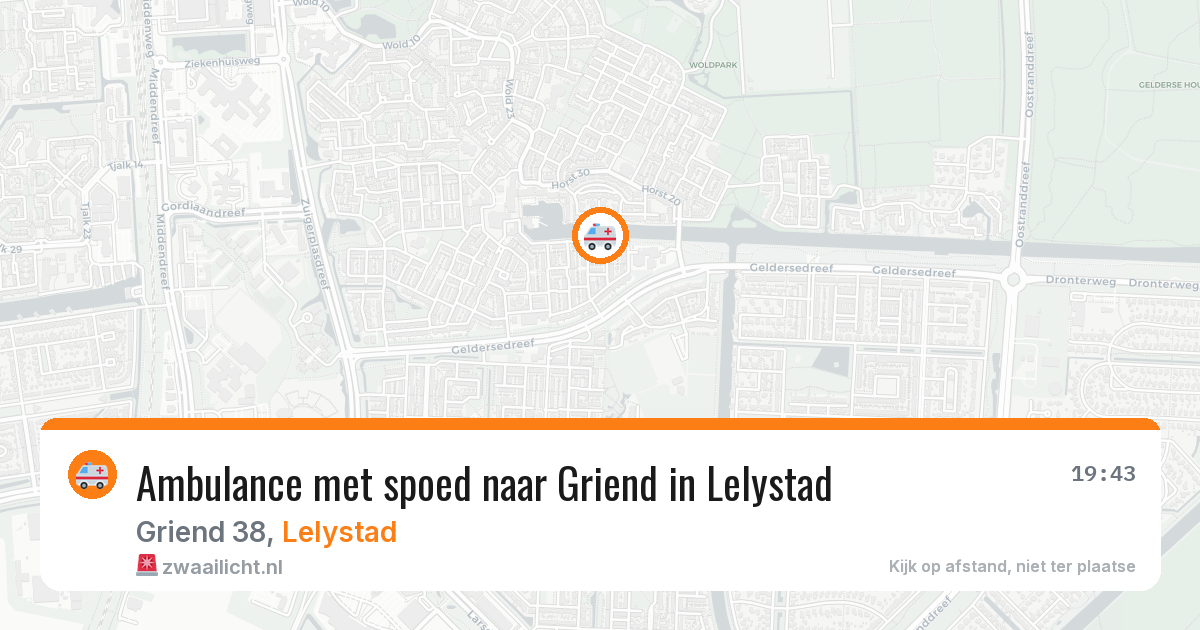 Ambulance met spoed naar Griend in Lelystad — 30 jul 2026