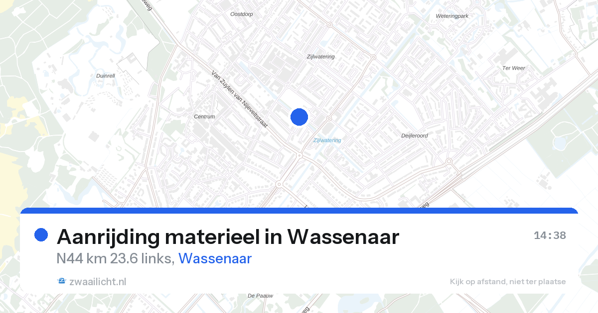 Aanrijding materieel in Wassenaar — 21 mrt 2026