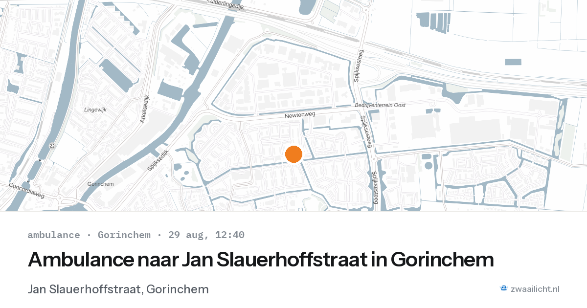 Ambulance naar Jan Slauerhoffstraat in Gorinchem — 29 aug 2026
